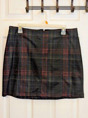 Wild Fable Black Plaid Mini Skirt